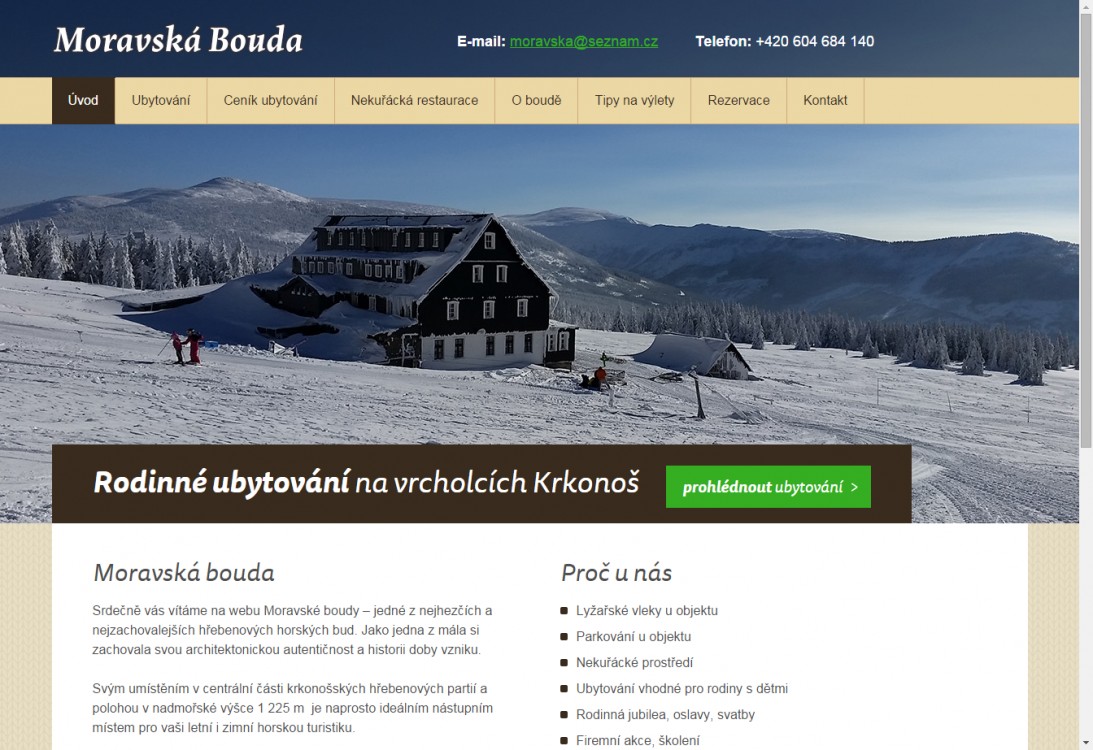 Moravská bouda | webová prezentace