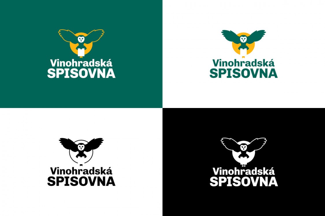Vinohradská spisovna - nové logo ve variantních verzích