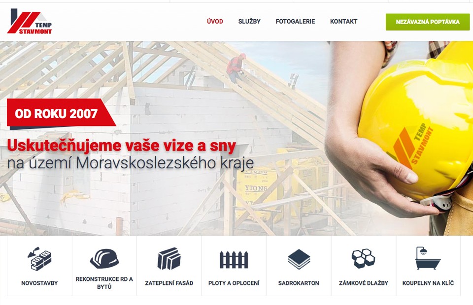 Temp stavmont - webová prezentace služeb stavebního družstva