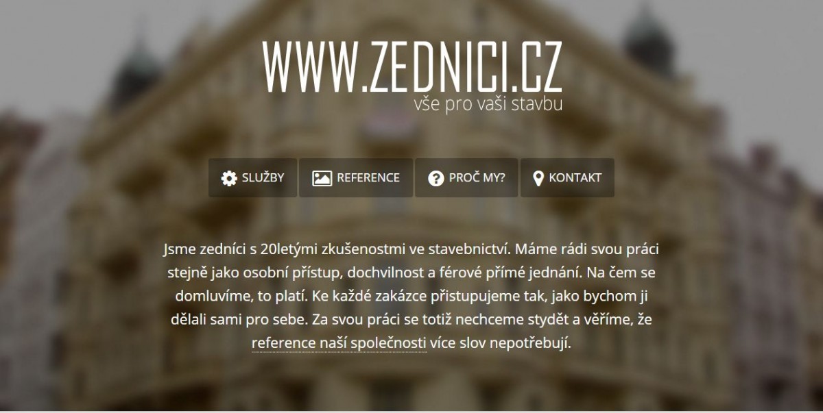 Textace webu www.zednici.cz