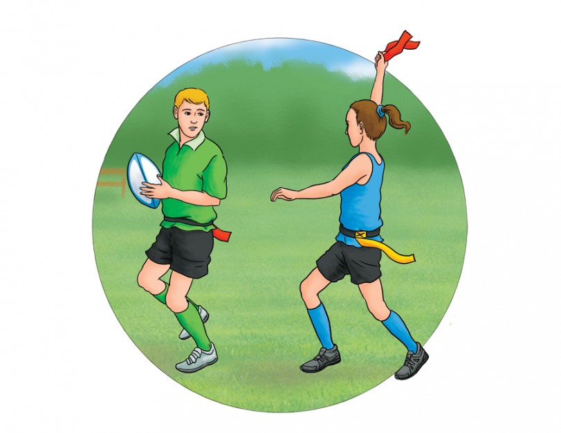 Ilustrace pro e-book o bezkontaktním rugby