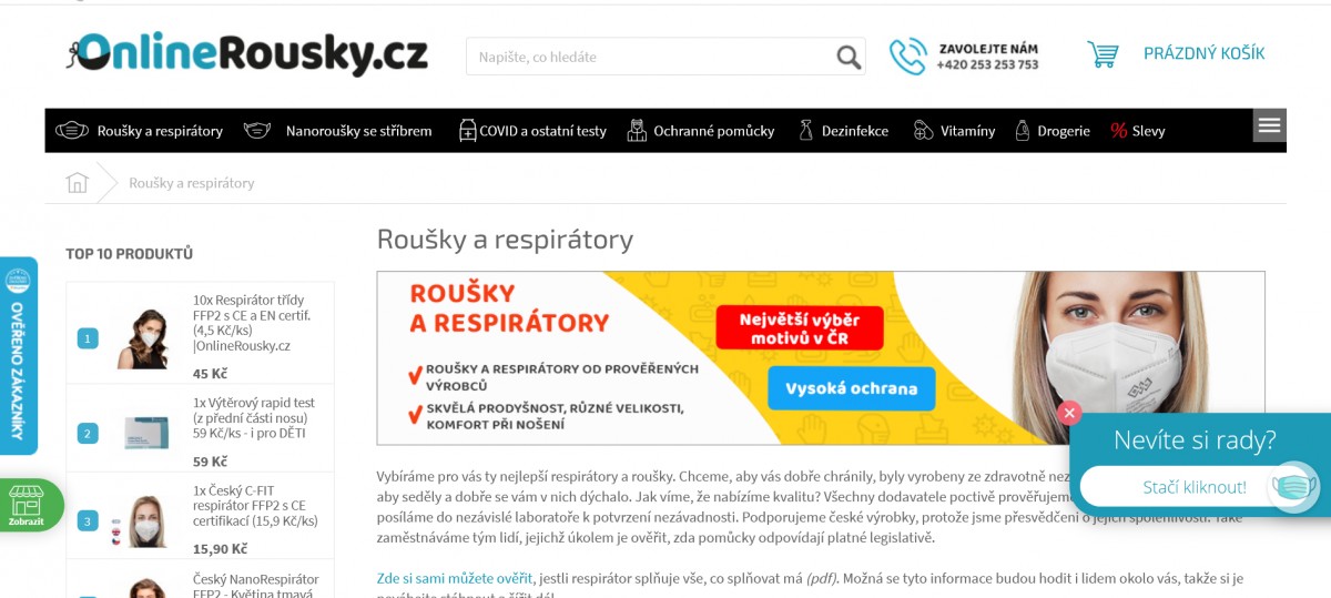 Popisky pro všechny kategorie e-shopu OnlineRousky.cz