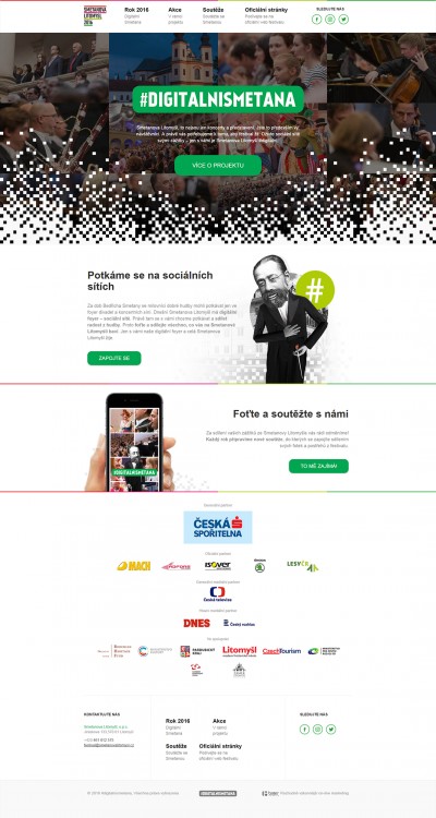 Digitální Smetana – stránky pro online projekt Smetanovy Litomyšle – #digitalnismetana