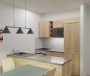 Dřevěná kuchyň | vizualizace bytovky