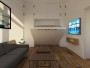 Design obývací pokoj se sklopnou postelí