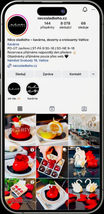Něco sladkého – správa sociálních sítí, marketing na Instagramu