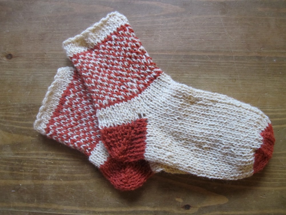 Ručně pletené ponožky z ovčí vlny