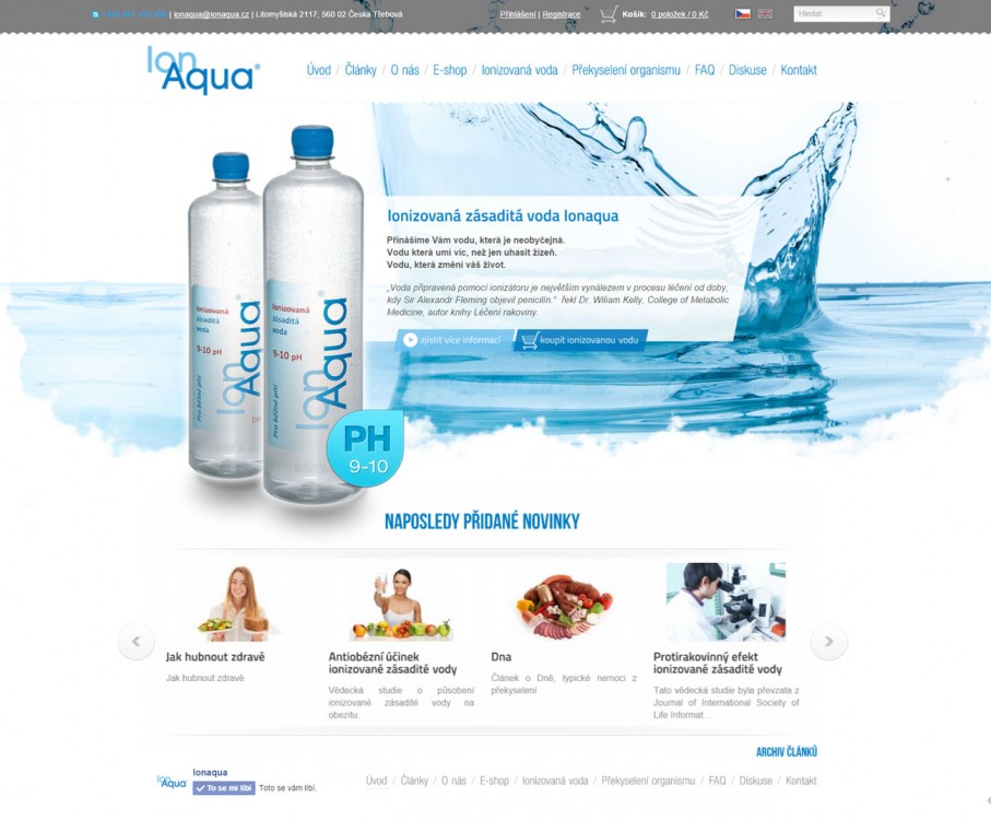 Webové stránky Ion Aqua