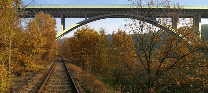 Most na D8 přes Opárenské údolí, ČR