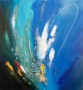 Blue Isle, Akryl na plátně, strukturální malba, 40x60 cm  (zobrazit v plné velikosti)