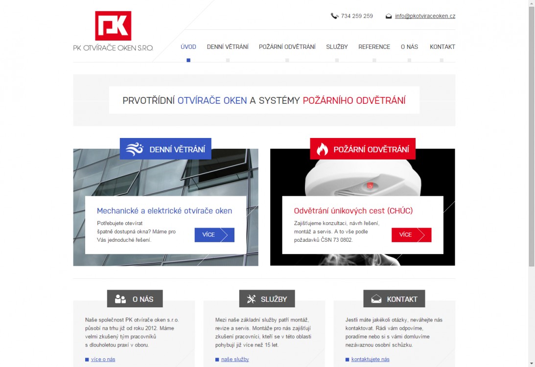 Webová prezentace PK otvírače oken