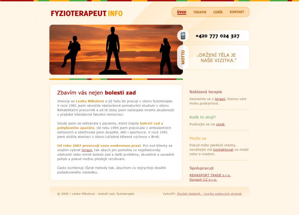 Webová prezentace Fyzioterapeut