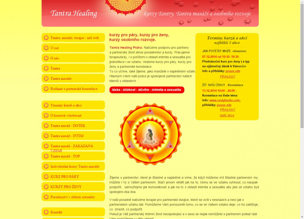 Webová prezentace Tantra Healing