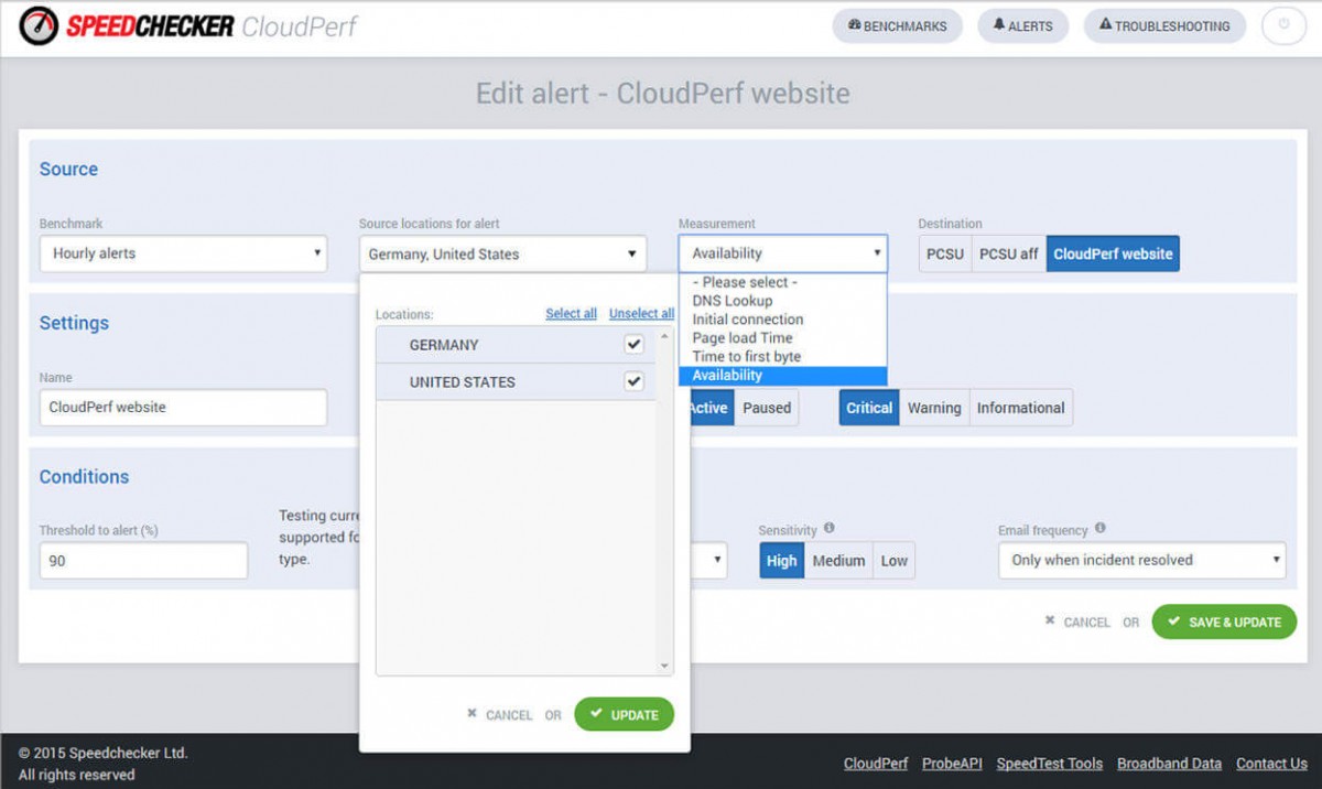 CloudPerf - monitoring výkonu a dostupnosti