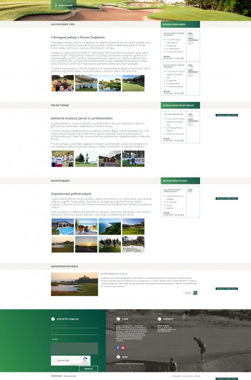 Webová stránka na míru Peter Švajlen – Cesty za golfem