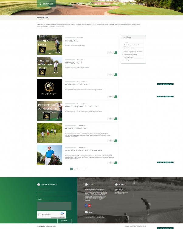Webová stránka na míru Peter Švajlen – golfové tipy