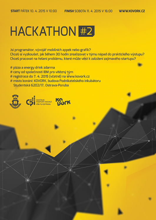 Grafický design plakátu VŠB Hackaton