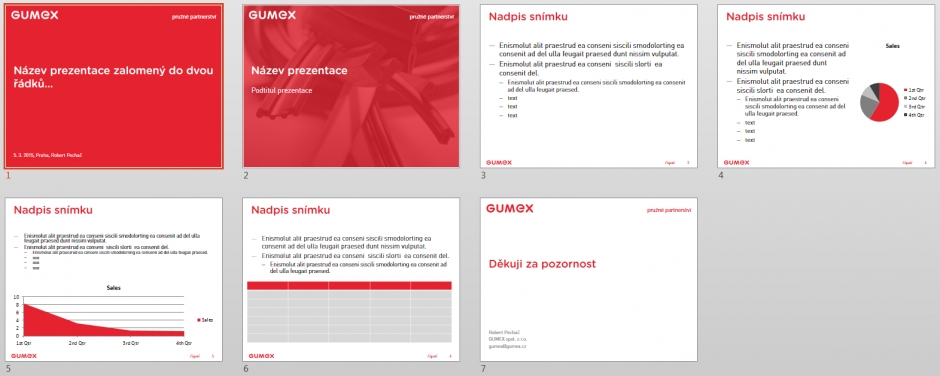 GUMEX,spol. s r.o. – tvorba šablon a prezentací pro Microsoft PowerPoint