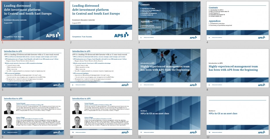 APS Holding Asia – tvorba šablon a prezentací pro Microsoft PowerPoint