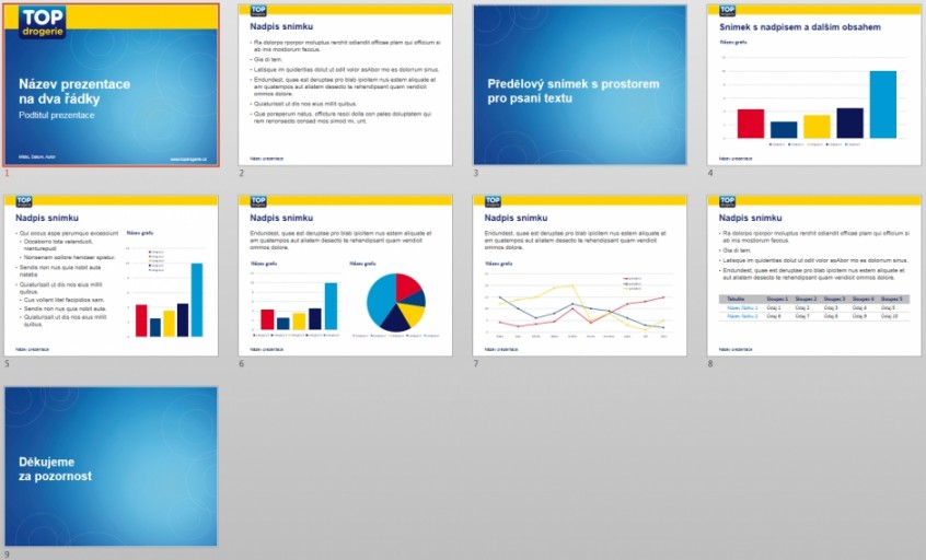 Top drogerie – tvorba šablon a prezentací pro Microsoft PowerPoint