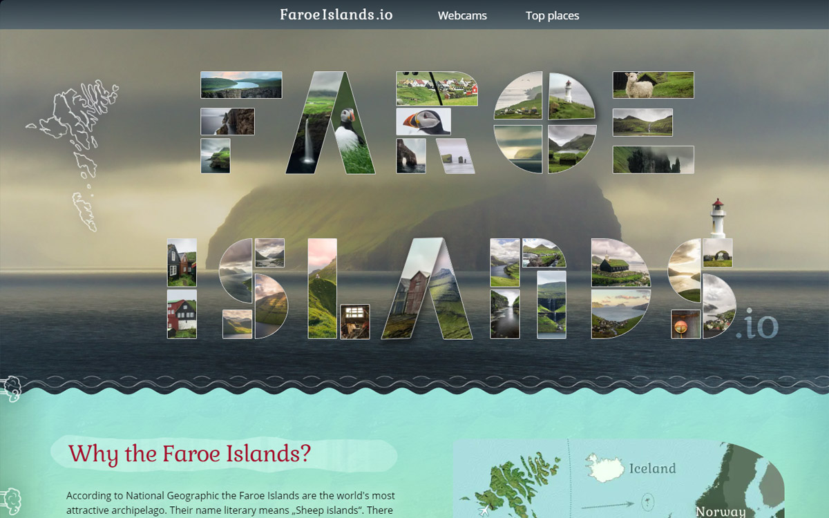 Design a vývoj webu FaroeIslands.io