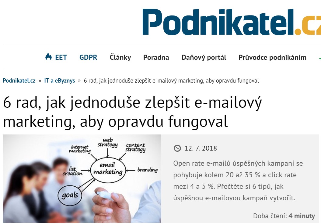Podnikatel.cz | PR, mediální výstup