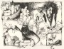 Gargantua a Pantagruel - ilustrace knihy, perokresba