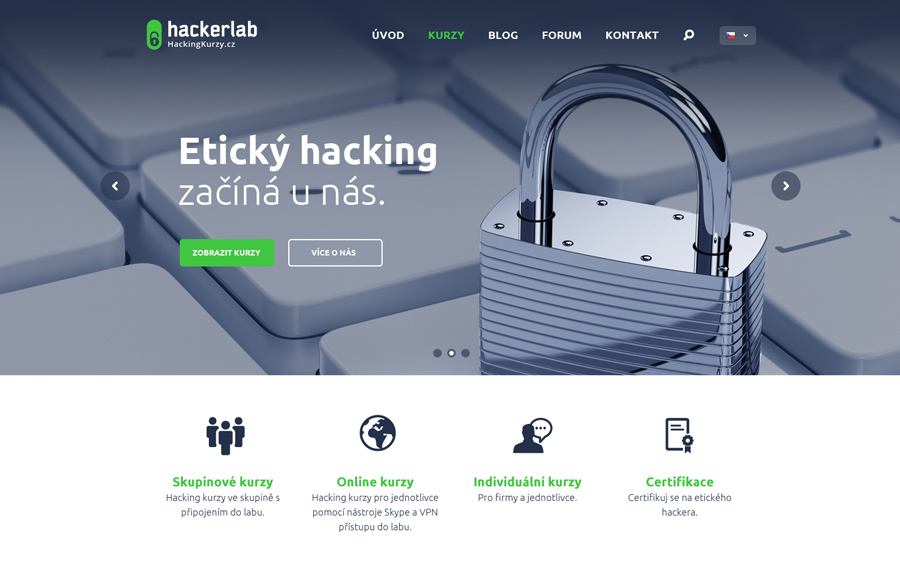 Grafický návrh webu Hackerlab