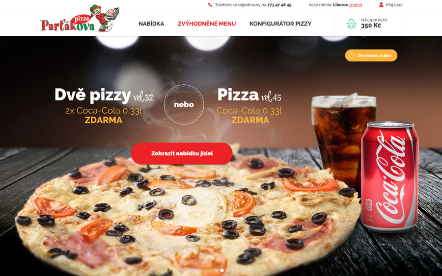 Grafický návrh webu Parťákova pizza