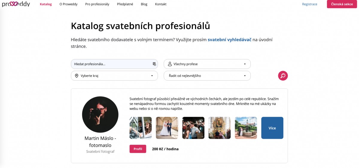 Proweddy - online katalog svatebních profesionálů