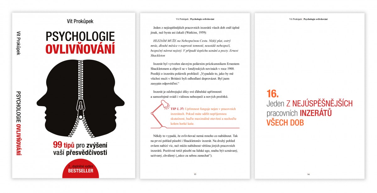 Ilustrace, grafický návrh a sazba knihy Psychologie ovlivňování