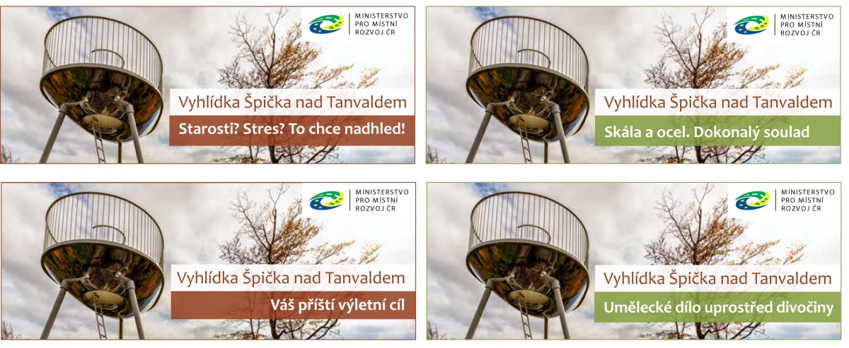 SLOGANY na bannery pro propagaci nové vyhlídky Špička v Mikroregion Tanvaldsko