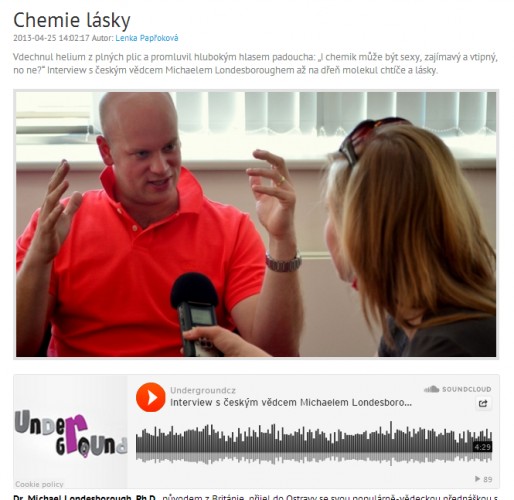 Titulek, rozhovor a audionahrávka s českým vědcem britského původu Michaelem Londesboroughem