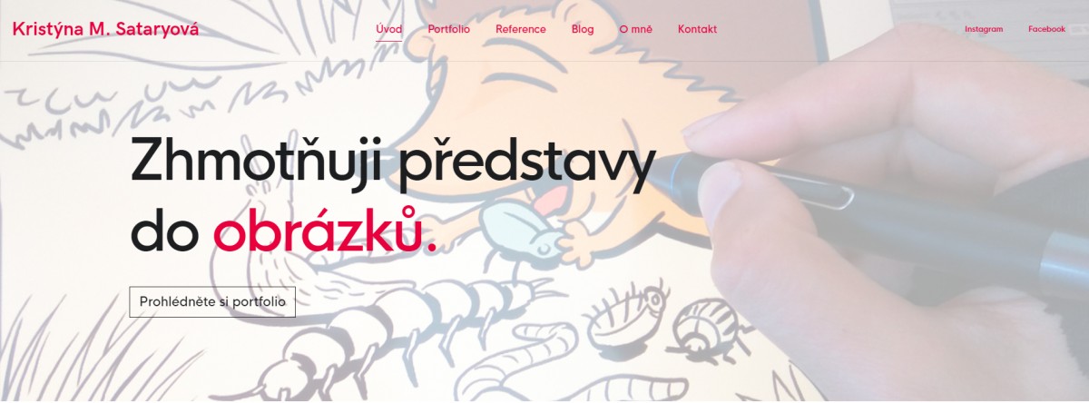 Kreslířka.cz — název domény pro osobní web ilustrátorky Kristýny Sataryové