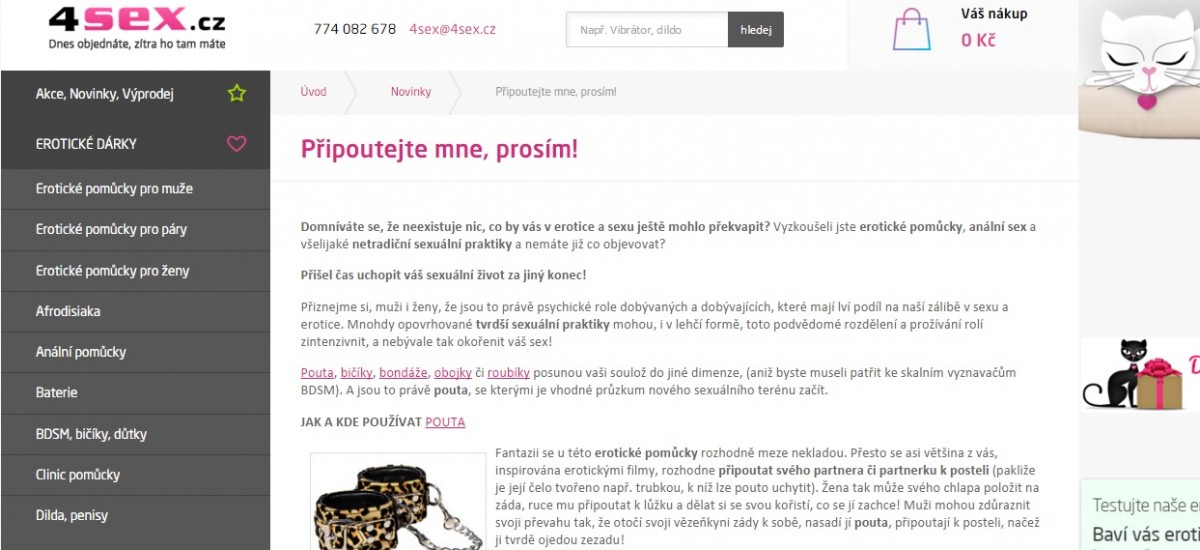 Copywriterem ve službách sex shopu 4sex.cz (2012–2014)