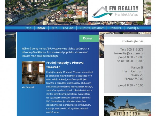 Webová prezentace FM Reality