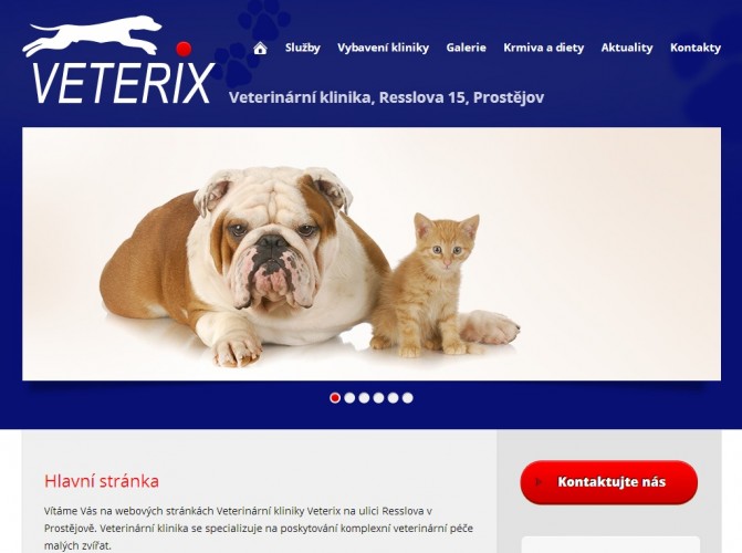 Internetová prezentace firmy Veterix
