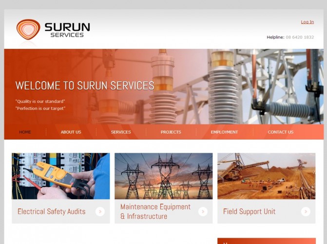 Internetová prezentace firmy Surun Services