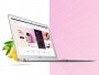 E-shop Lovio v MacBook mockupu – kosmetika a doplňky s tropickým mango motivem