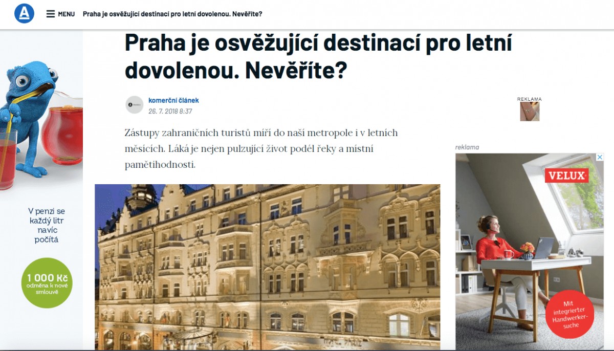 PR článek pro Hotel Paříž / aktualne.cz