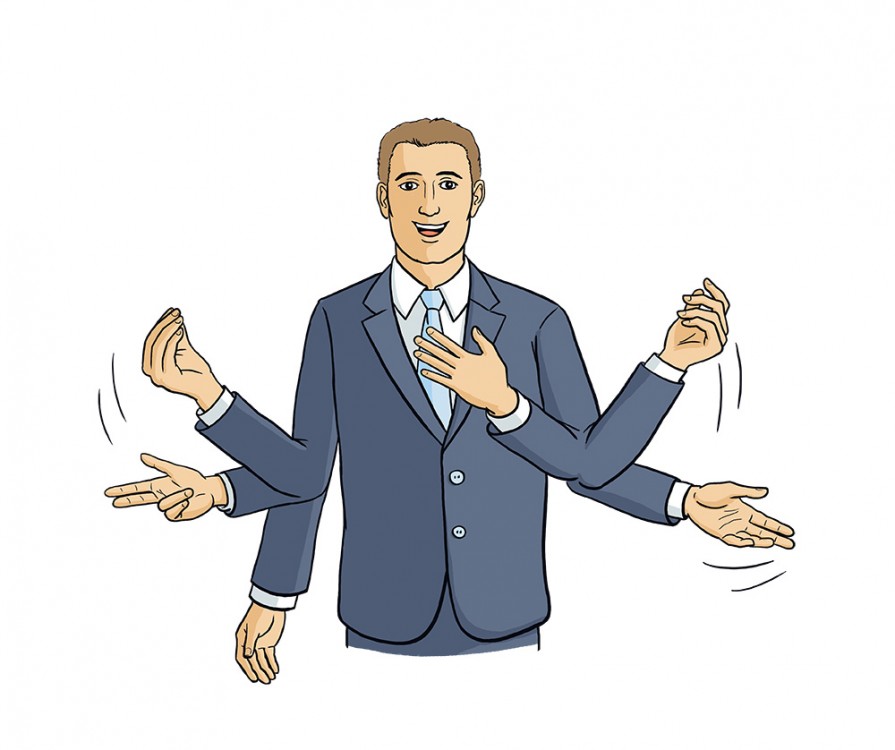 Ilustrace gesta manažera