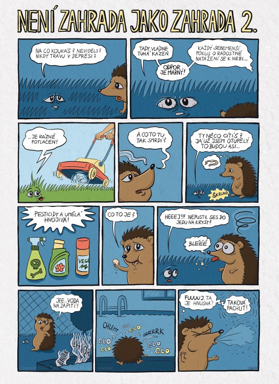 Komiks Přírodní zahrady, ježek (2)