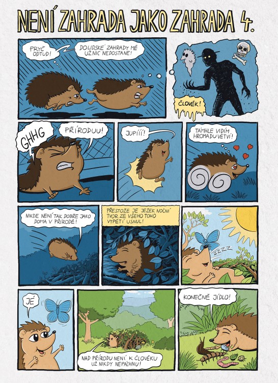 Komiks Přírodní zahrady, ježek (4)