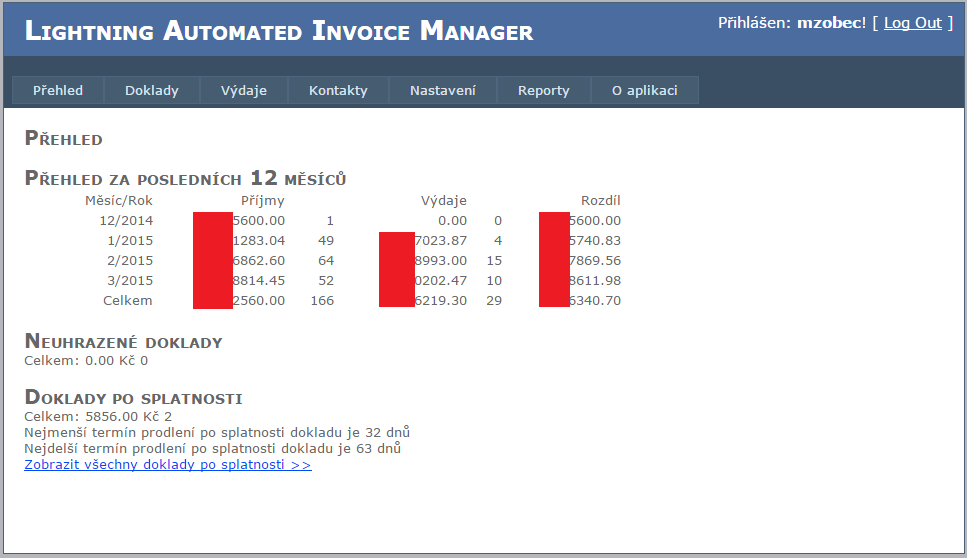 Aplikace Automated Invoices Manager - Přehled