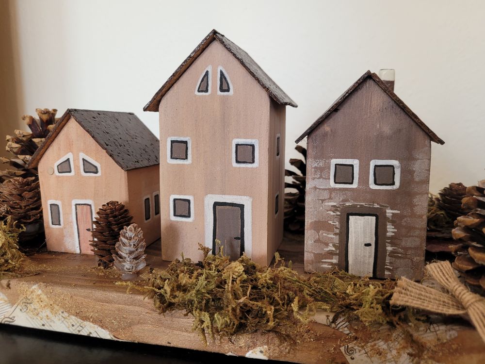 Domečky ze dřeva – vánoční dekorace