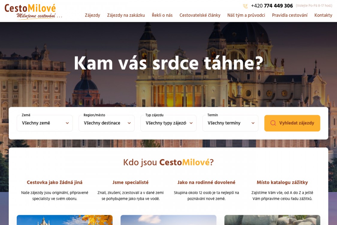 Webdesign pro Cestomilové.cz