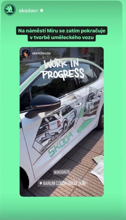 Live kreslení pro škoda auto na Barum rally 2