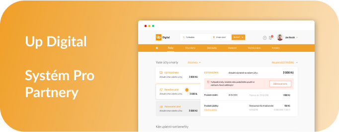Webová aplikace pro stravenkový portál Up Digital