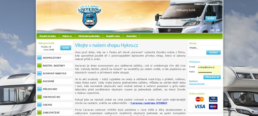 Nový e-shop Hykro.cz