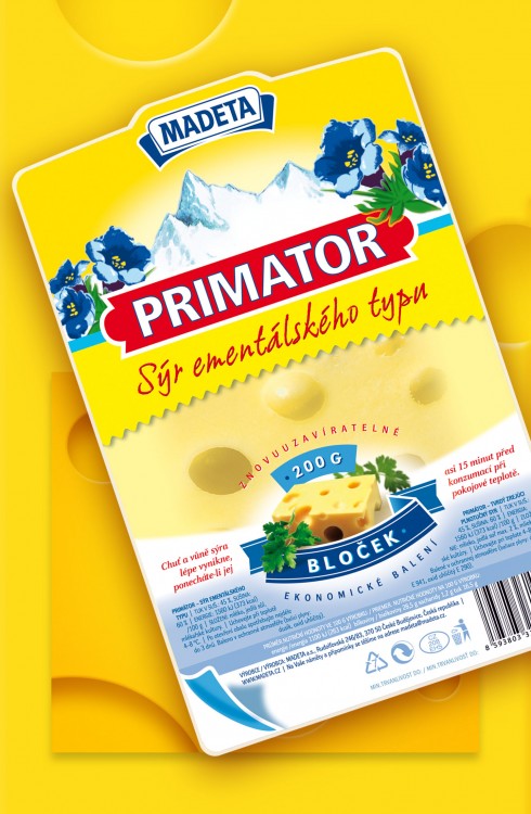 Sýr Primator | obalový design pro společnost Madeta